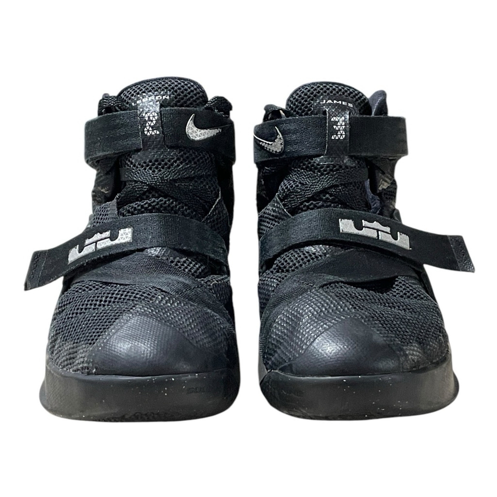 Nike LeBron Soldier Kids 7Y Basketball Shoe Black Adjustable High Top 776471-001 - Picture 2 of 12